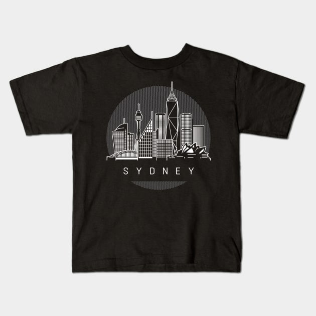 Sydney Australia Skyline Kids T-Shirt by travel2xplanet